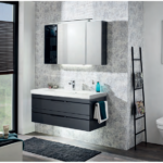 Balto Vanity Unit 1210mm & Mirror Cabinet - Anthracite High Gloss