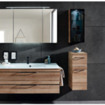 Balto Vanity Unit 1210mm, Mirror Cabinet & Side Cabinet - Riviera Oak