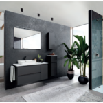 Pcon Select II Vanity Unit 1050mm, Side units & Mirror - Black matt