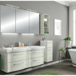 Series 6005 Double Vanity Unit 1350mm, Side Unit & Mirror Cabinet - Oak White