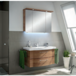 Series 6005 Vanity Unit 850mm & Mirror Cabinet - Riviera Oak