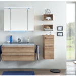 Series 6025 Vanity Unit 1000mm, Side Unit & Mirror Cabinet - Riviera Oak