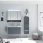 Series 6040 Vanity Unit 1050mm, Side unit & Mirror cabinet - Oxide Dark Grey