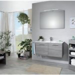 Series 6110 Vanity Unit 1100mm, Shelf & Mirror - Sangallo Grey