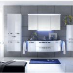 Series 7005 Vanity Unit 1650mm, Side Units & Mirror Cabinet - White High Gloss