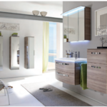 Series 7005 Vanity Unit 850mm, Side Units & Mirror Cabinet - Sanremo Oak