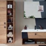 Series 7040 Vanity Unit 760mm, Side Units & Mirror - Halifax Oak