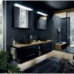 Series 9005 Double Vanity Unit 1820mm & Mirror Cabinet - Black Matt