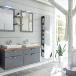 Series 9030 Vanity Unit 1300mm, Side Units & Mirror - Quartz Grey Matt