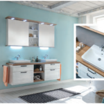 Series 9030 Vanity Unit 1600mm & Mirror Cabinet - Oak White