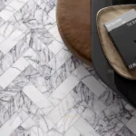 Lilac Polished Marble Herringbone 100 x 305 x 10 mm - Per m²