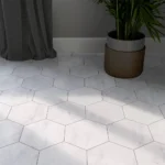 Carrara White Honed Marble He x agon 15 Cm (One Side)  x  10 mm - Per m²