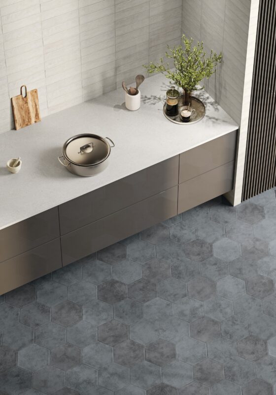 Creative concret p Hexagon kitchen layers